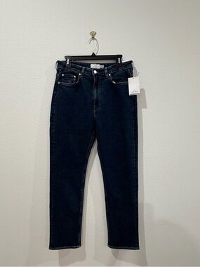 & Other Stories Dark Navy High-Rise Straight Leg Jeans